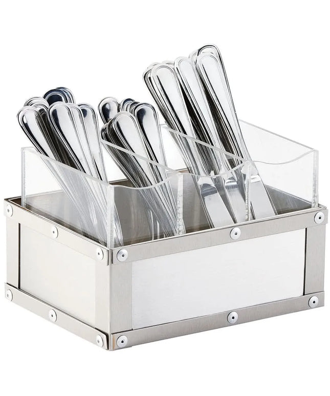 Khay Trưng Bày Dao Muỗng Nĩa Cal-Mil 3408-55 3 Ngăn 22.9 x 15.2 cm Inox Bề Mặt Mờ