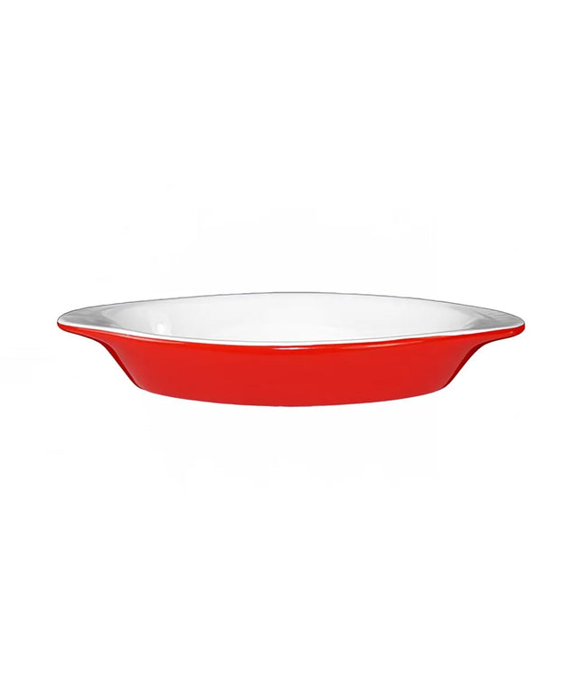 Khay Welsh Rarebit Oval ITI WRO-8-EW-CR 237 ml Gốm Stoneware Đỏ Crimson/Trắng European White