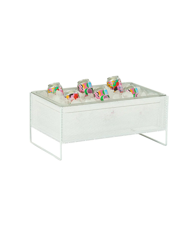 Khung Đựng Đá Hình Chữ Nhật Cal-Mil 22907-12-15 - 53.3 cm x 33 cm x 22.9 cm, Kim Loại, Trắng