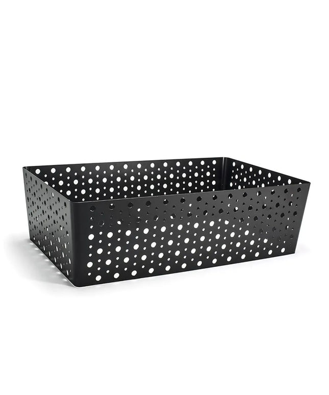 Khung Đựng Đá Hình Chữ Nhật Front of the House BHO065BKI20 - 50.8 cm x 30.5 cm x 15.2 cm, Gang, Bề Mặt Nhám Đen