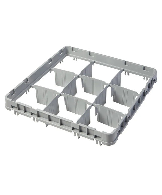 Khung Mở Rộng Giá Rửa Ly Cỡ Đầy Đủ Cambro 9E1151 9 Ngăn - Thả Toàn Phần, Xám Nhạt