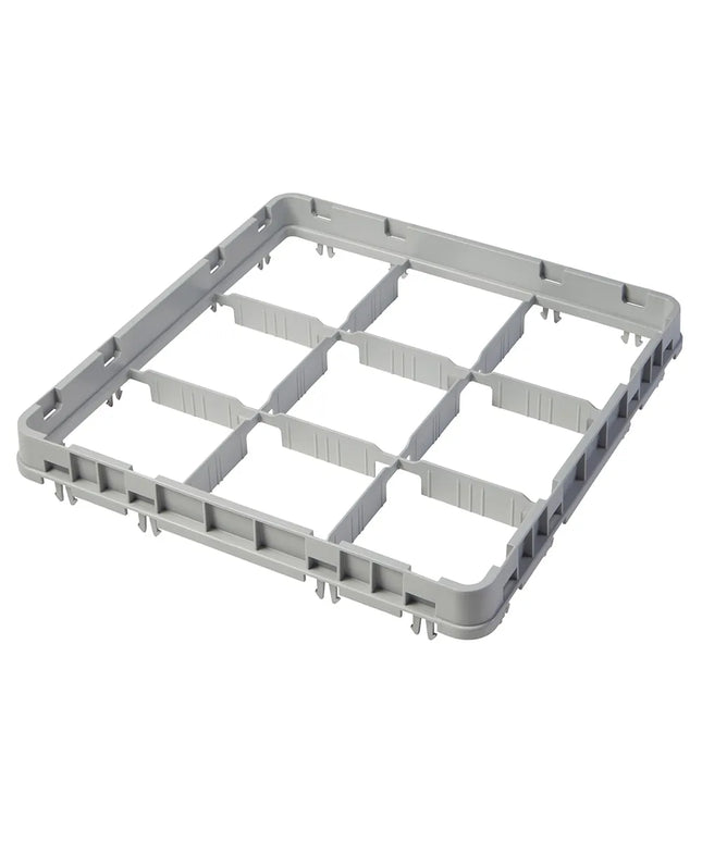 Khung Mở Rộng Giá Rửa Ly Cỡ Đầy Đủ Cambro 9E2151 9 Ngăn - Thả Nửa, Xám Nhạt