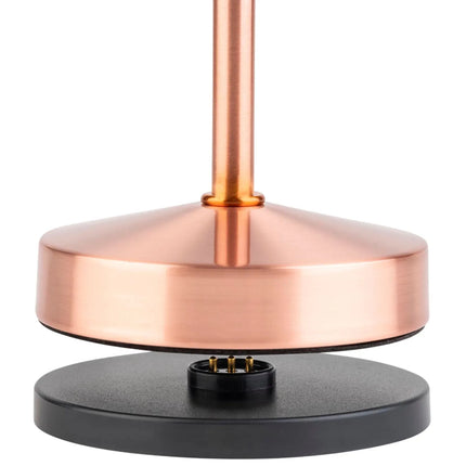 LED Table Lamp - GGM Gastro ALVA MICRO - Rechargeable - Cordless - 3-step dimmable - Ø80mm - Copper - with Charging Dock