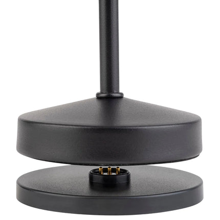 LED Table Lamp - GGM Gastro ALVA MICRO - Rechargeable - Cordless - 3-step dimmable - Ø80mm - Black - with Charging Dock