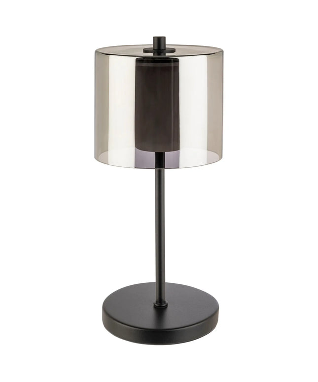 LED Table Lamp - GGM Gastro ANTON MINI - Rechargeable - Cordless - 3-step dimmable - Ø120mm - Black - with Charging Dock