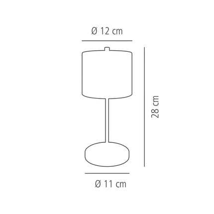 LED Table Lamp - GGM Gastro ANTON MINI - Rechargeable - Cordless - 3-step dimmable - Ø120mm - Black - with Charging Dock
