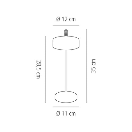 LED Table Lamp - GGM Gastro CLEO MINI - Rechargeable - Cordless - 3-step dimmable - Ø120mm - Mint - with Charging Dock