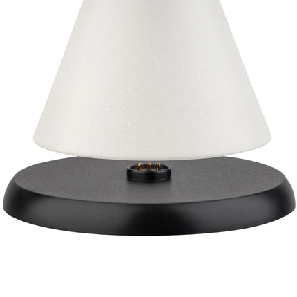LED Table Lamp - GGM Gastro CONE MINI - Rechargeable - Cordless - 3-step dimmable - Ø130mm - Whisper White - with Charging Dock