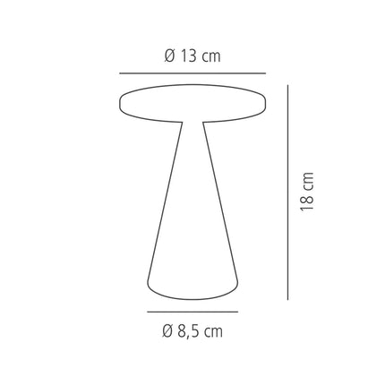 LED Table Lamp - GGM Gastro CONE - Rechargeable - Cordless - 3-step dimmable - Ø130mm - Gold - with Charging Dock