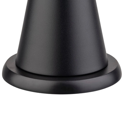 LED Table Lamp - GGM Gastro CONE - Rechargeable - Cordless - 3-step dimmable - Ø130mm - Black - with Charging Dock