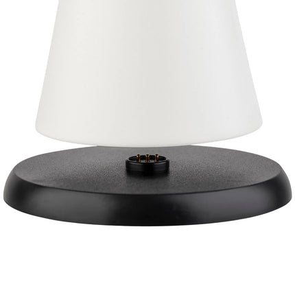 LED Table Lamp - GGM Gastro CONE - Rechargeable - Cordless - 3-step dimmable - Ø130mm - Whisper White - with Charging Dock