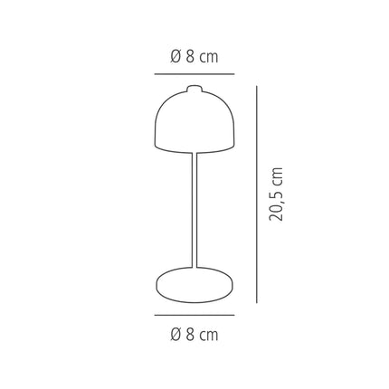 LED Table Lamp - GGM Gastro JOSEF MINI - Rechargeable - Cordless - 3-step dimmable - Ø80mm - Champagne - with Charging Dock