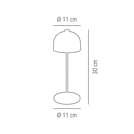 LED Table Lamp - GGM Gastro JOSEF MINI - Rechargeable - Cordless - 3-step dimmable - Ø110mm - Champagne - with Charging Dock