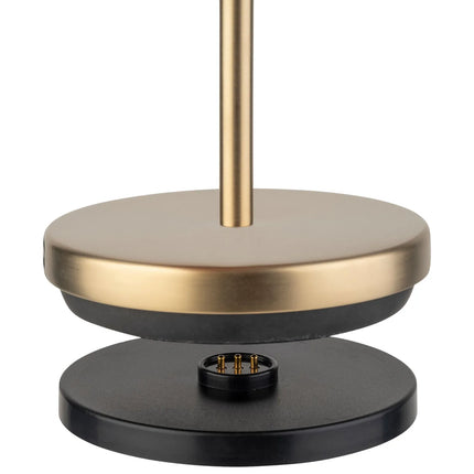 LED Table Lamp - GGM Gastro JOSEF MINI - Rechargeable - Cordless - 3-step dimmable - Ø80mm - Champagne - with Charging Dock