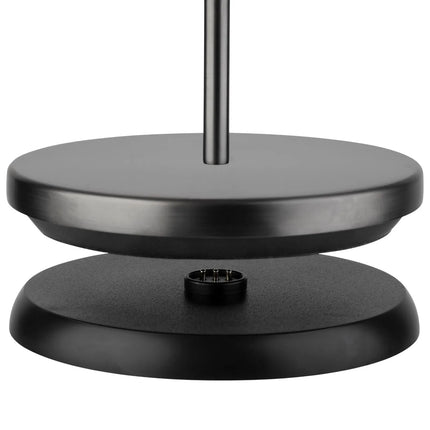 LED Table Lamp - GGM Gastro JOSEF MINI - Rechargeable - Cordless - 3-step dimmable - Ø110mm - Black - with Charging Dock