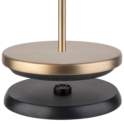 LED Table Lamp - GGM Gastro JOSEF MINI - Rechargeable - Cordless - 3-step dimmable - Ø110mm - Champagne - with Charging Dock