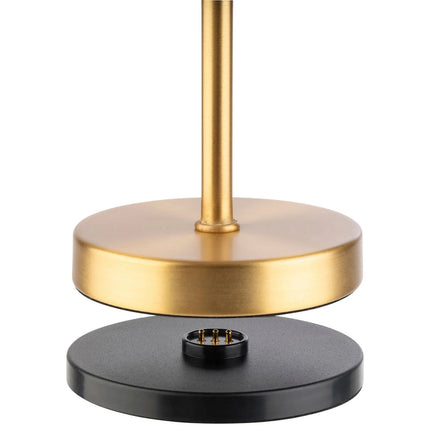 LED Table Lamp - GGM Gastro MERLE MICRO - Rechargeable - Cordless - 3-step dimmable - Ø80mm - Gold - with Charging Dock