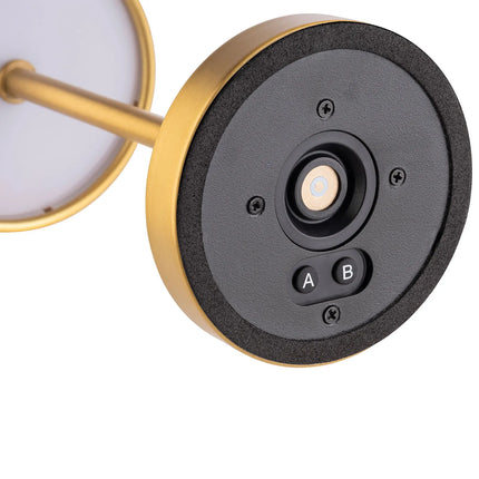 LED Table Lamp - GGM Gastro MERLE MICRO - Rechargeable - Cordless - 3-step dimmable - Ø80mm - Gold - with Charging Dock