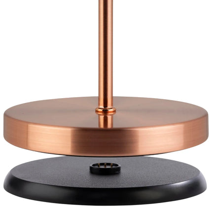 LED Table Lamp - GGM Gastro MERLE MINI - Rechargeable - Cordless - 3-step dimmable - Ø110mm - Copper - with Charging Dock