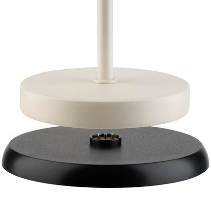 LED Table Lamp - GGM Gastro MERLE MINI - Rechargeable - Cordless - 3-step dimmable - Ø90mm - Whisper White - with Charging Dock