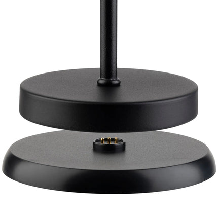 LED Table Lamp - GGM Gastro MERLE MINI - Rechargeable - Cordless - 3-step dimmable - Ø90mm - Black - with Charging Dock