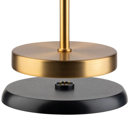 LED Table Lamp - GGM Gastro MERLE MINI - Rechargeable - Cordless - 3-step dimmable - Ø90mm - Gold - with Charging Dock