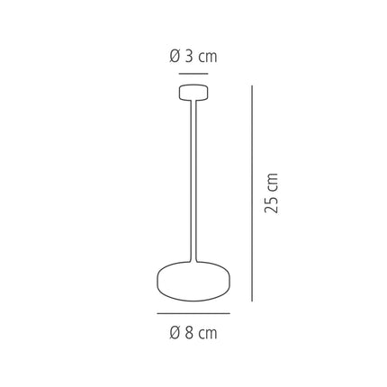 LED Table Lamp - GGM Gastro NISSRIN MICRO - Rechargeable - Cordless - 3-step dimmable - Ø80mm - Black - with Charging Dock