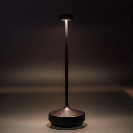 LED Table Lamp - GGM Gastro NISSRIN MICRO - Rechargeable - Cordless - 3-step dimmable - Ø80mm - Black - with Charging Dock