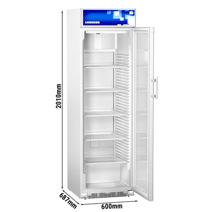 LIEBHERR | Commercial Beverage Display Fridge - 403 L - 1 Glass Door - White – +2 to +12 °C – Advertising display – LED front lighting