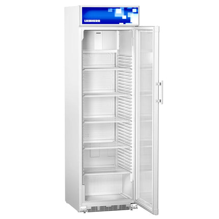 LIEBHERR | Commercial Beverage Display Fridge - 403 L – 1 Glass Door – White – +2 to +12 °C – Advertising display – LED side lighting