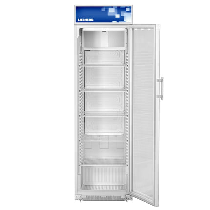 LIEBHERR | Commercial Beverage Display Fridge - 403 L - 1 Glass Door - White – +2 to +12 °C – Advertising display – LED front lighting