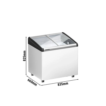 LIEBHERR commercial chest freezer - 143 litres - with sliding glass lid - white