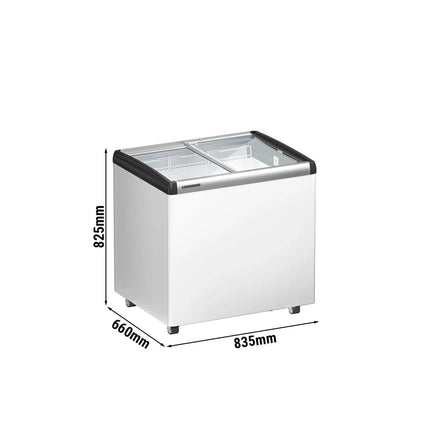LIEBHERR commercial chest freezer - 163 litres - with sliding glass lid - white