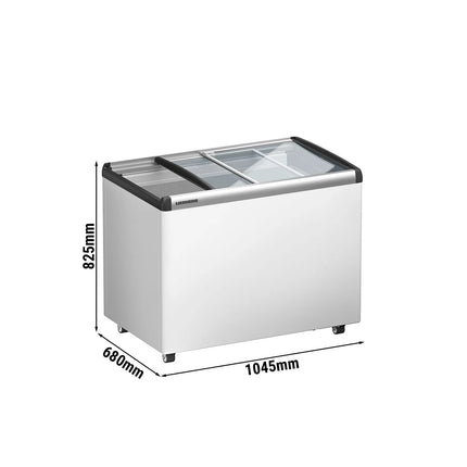 LIEBHERR commercial chilled storage chest - 222 litres - with sliding glass lid - white
