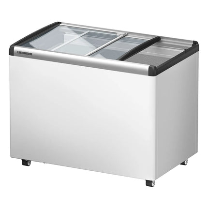 LIEBHERR commercial chilled storage chest - 222 litres - with sliding glass lid - white