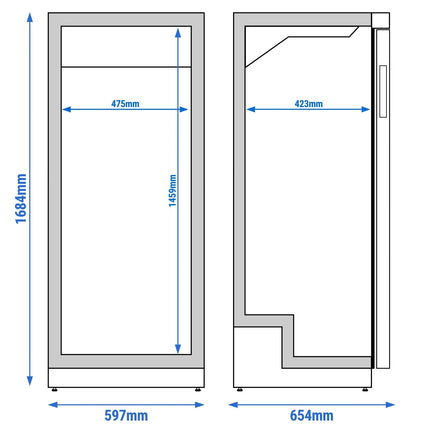 LIEBHERR | Commercial Refrigerator – 347 L - Single Glass Door - Black - -2 to +15 °C