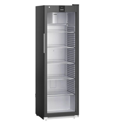 LIEBHERR | Commercial Refrigerator – 400 L - 1 Glass Door - Black - 1–15 °C - 5 Shelves