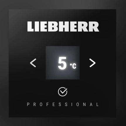 LIEBHERR | Commercial Refrigerator – 400 L - 1 Glass Door - Black - 1–15 °C - 5 Shelves