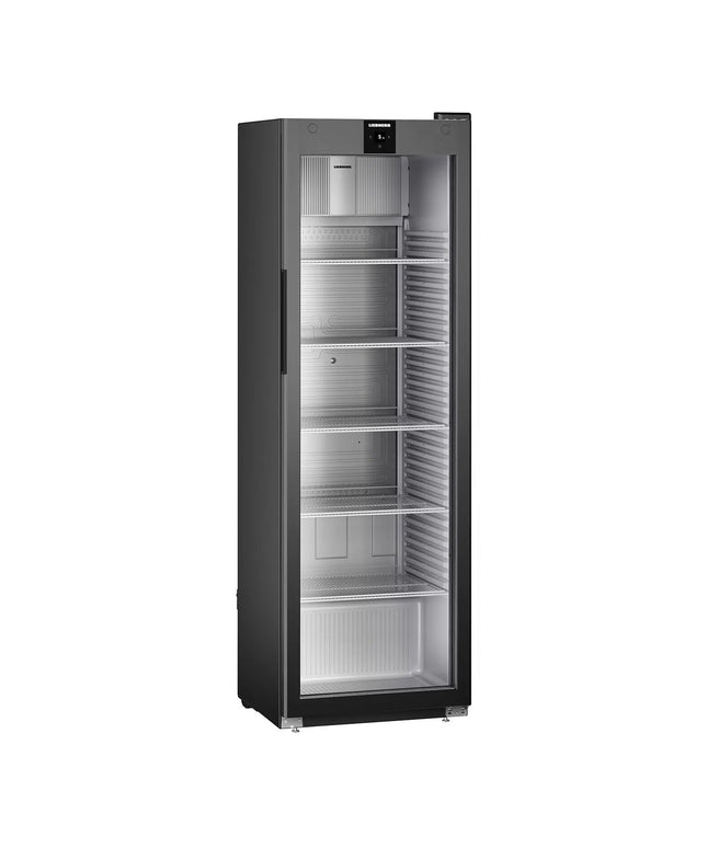 LIEBHERR | Commercial Refrigerator – 400 L - Single Glass Door - Black - -2 to +15 °C