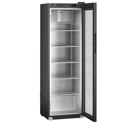 LIEBHERR | Commercial Refrigerator – 400 L - Single Glass Door - Black - -2 to +15 °C