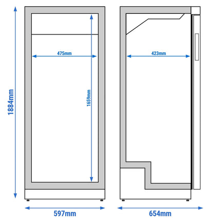 LIEBHERR | Commercial Refrigerator – 400 L - Single Glass Door - Black - -2 to +15 °C