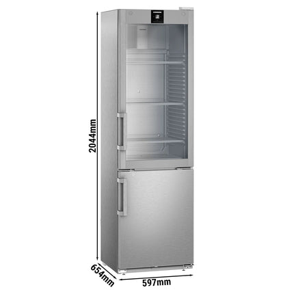 LIEBHERR | Commercial Refrigerator Freezer Stainless steel - 1 glass + 1 solid door - −26-+15 °C