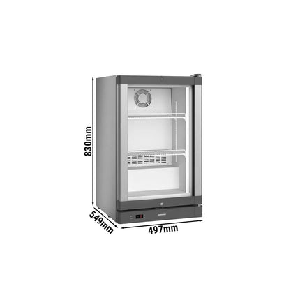 LIEBHERR | Commercial Undercounter Glass Door Freezer 93 L – Silver - -25 to -10 °C