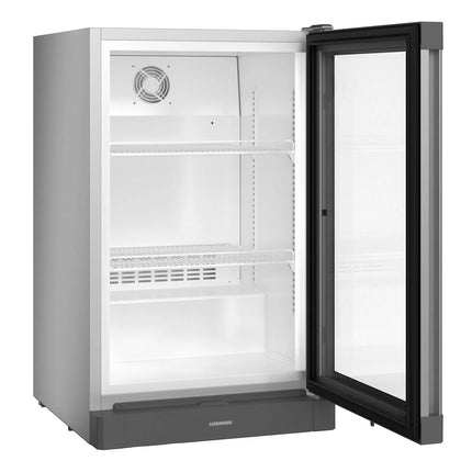 LIEBHERR | Commercial Undercounter Refrigerator 106 L 1 Glass Door PREMIUM – Stainless Steel Silver - 2–12 °C