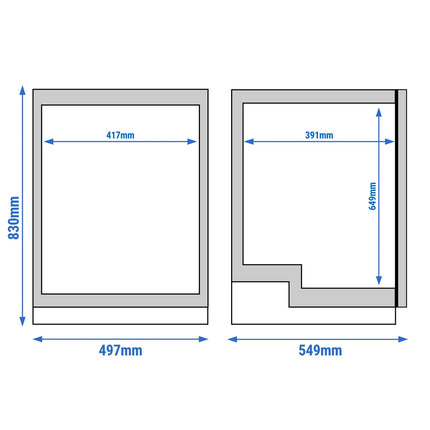 LIEBHERR | Commercial Undercounter Refrigerator 106 L 1 Glass Door PREMIUM – Stainless Steel Silver - 2–12 °C