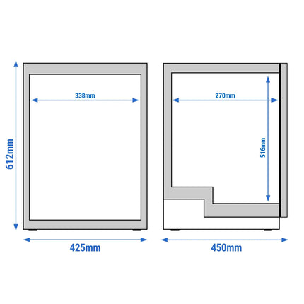 LIEBHERR | Commercial Undercounter Refrigerator PREMIUM – 44 L - +2 – +12 °C - Graphite Grey Interior