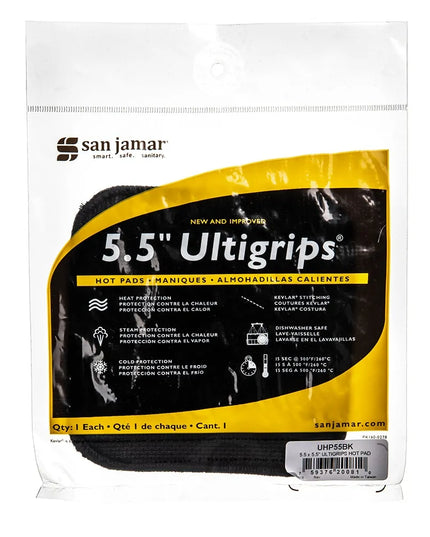 Lót Nồi Neoprene Đen San Jamar UHP55BK Ultigrips® Chống Cháy 14 x 14 cm