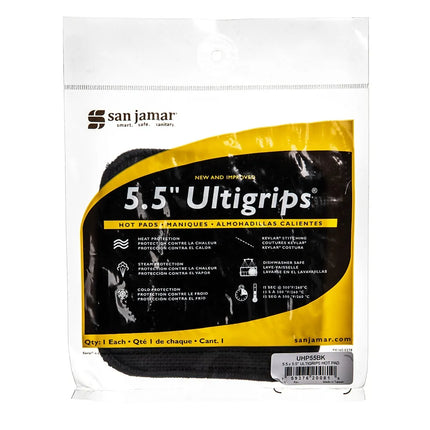 Lót Nồi Neoprene Đen San Jamar UHP55BK Ultigrips® Chống Cháy 14 x 14 cm