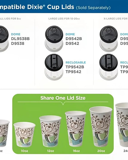 Ly Giấy Dùng Một Lần Đựng Nước Nóng Dixie 5310DX PerfecTouch® 296 ml - Giấy, In Họa Tiết