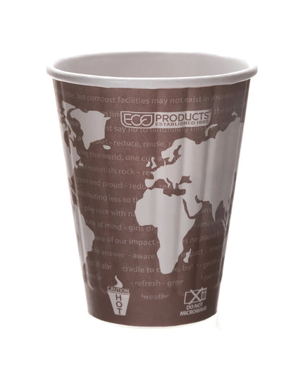 Ly Nóng Cách Nhiệt Dùng Một Lần Eco Products EP-BNHC8-WD World Art™ 237 ml - PLA, In Hoa Văn